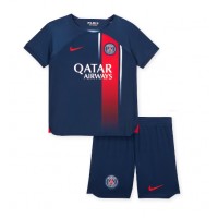Paris Saint-Germain Replika babykläder Hemmaställ Barn 2023-24 Kortärmad (+ korta byxor)
